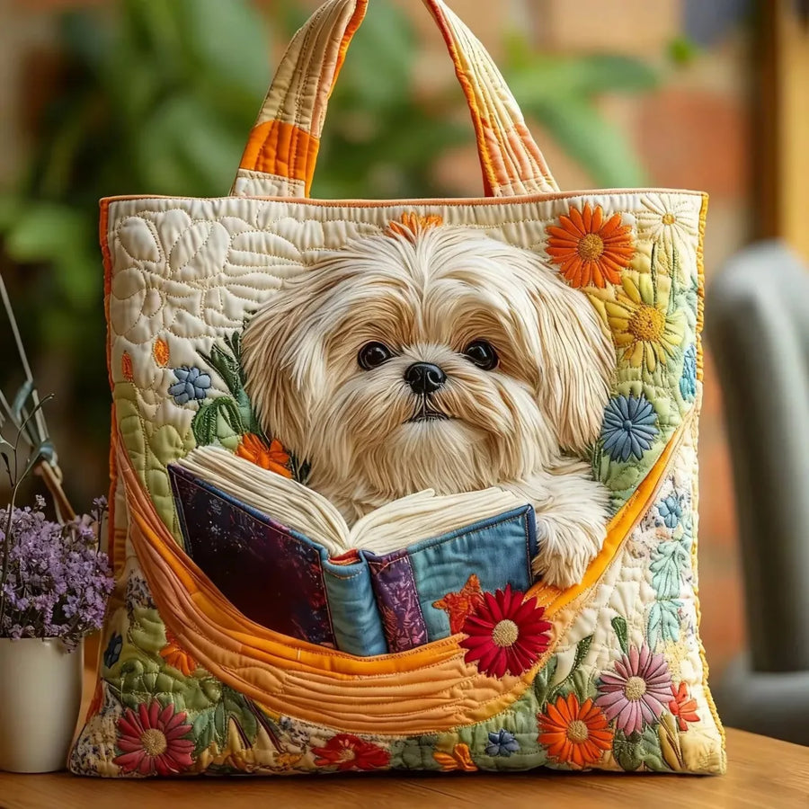 Borsa Artigianale Shih Tzu, knihy a květiny – Originální dárek