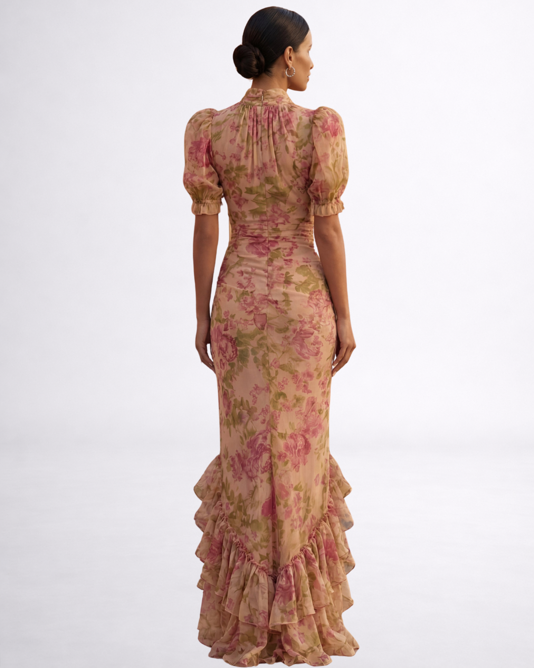 Rosario | Dlouhá květinová šaty z chiffon