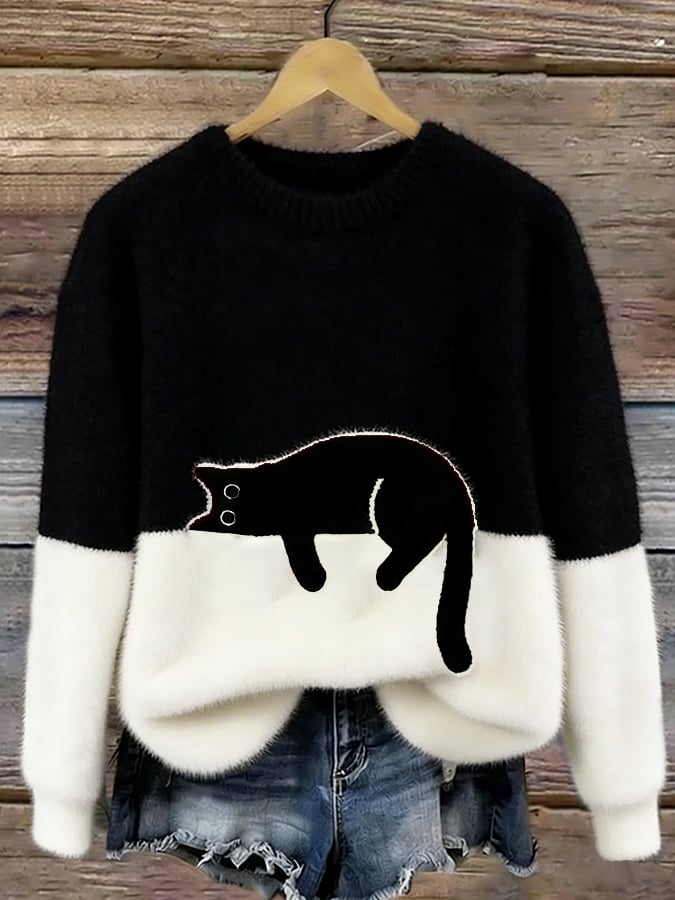 Bonnie™ — Oversized svetr s potiskem koček
