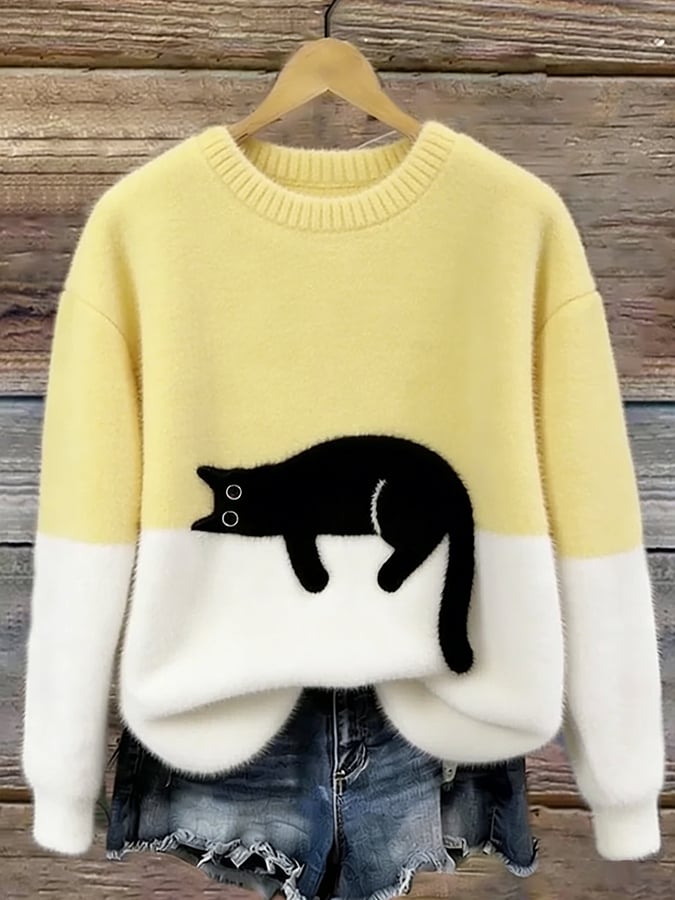 Bonnie™ — Oversized svetr s potiskem koček