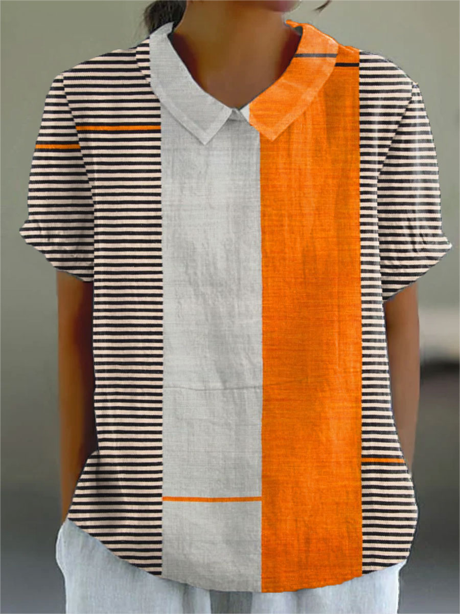 Lena | Pruhovaná color block košile