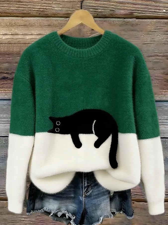 Bonnie™ — Oversized svetr s potiskem koček