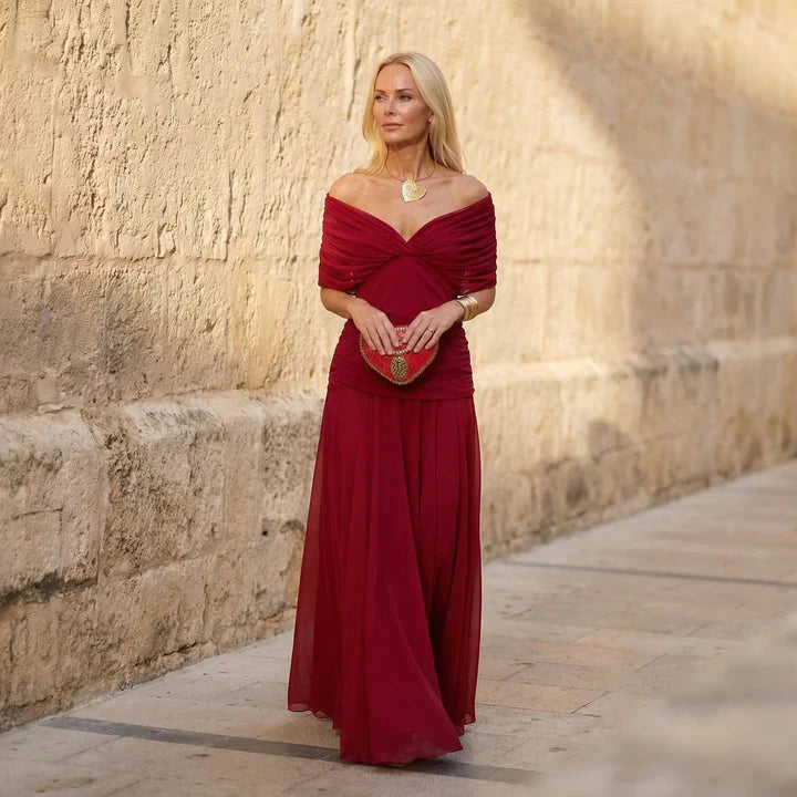 Celina™ – Elegantní červené šaty