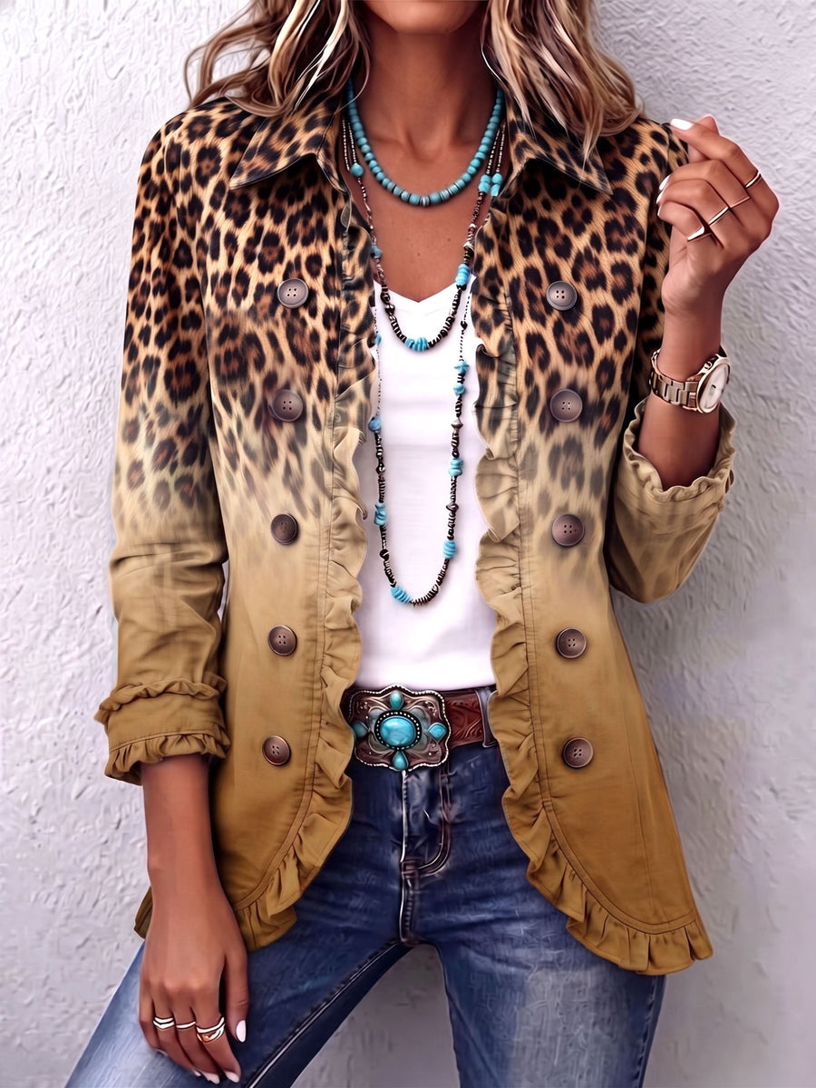 Reyes | Leopardí Blazer Okrový