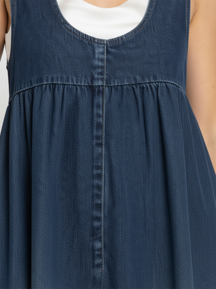 Karen | Dlouhé šaty z vintage praného denimu s dotekem měkké bavlny