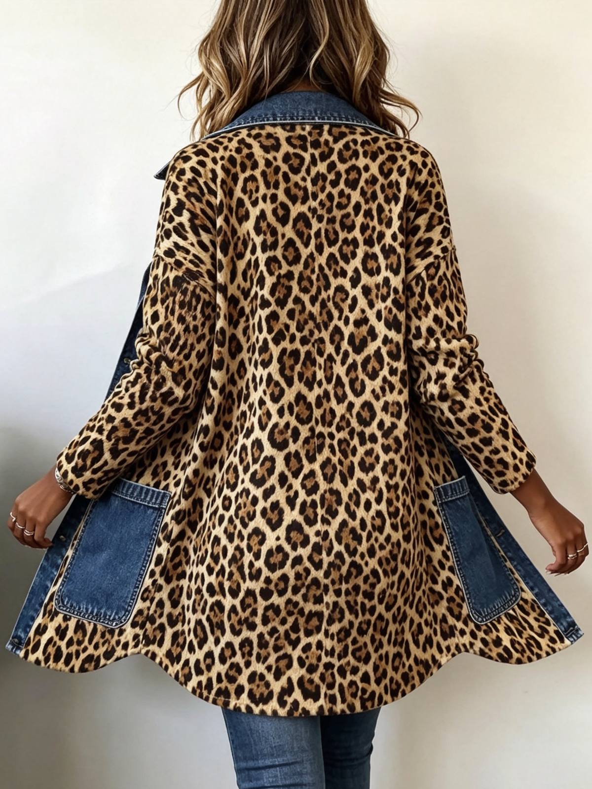 Lorena | Džínová bunda s leopardím vzorem